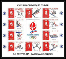 France BF Bloc N°14 Jeux Olympiques (olympic Games) ALBERTVILLE 1992 Non Dentelé ** MNH Imperf Cote 500 - Hiver 1992: Albertville