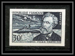 France N°1026 Jules Verne Sous Marin Nautilus Non Dentelé ** MNH (Imperf)  - Schriftsteller