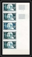 France N°1033 Cinéma (movies) Frères Lumière Bande De 5 Essai (trial Color Proof) + Non Dentelé Imperf ** MNH - Essais De Couleur 1945-…