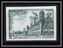 France N°1042 Remparts De Brouage (château Castle) Essai Proof Non Dentelé Imperf Sans Gomme No Gum (*) - Farbtests 1945-…