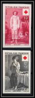 France N°1089/1090 Croix Rouge (red Cross) 1956 Non Dentelé ** MNH (Non Dentelé ** MNH (Imperf) - 1951-1960