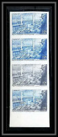 France N°1117 Port De Brest Bande De 4 Essai (trial Color Proof) Non Dentelé Imperf ** MNH - 1951-1960