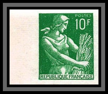 France N°1115A Moisonneuse Non Dentelé ** MNH (Imperf) Bord De Feuille - 1951-1960