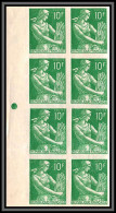 France N°1115A Moisonneuse Bloc De 8 Bord De Feuille Non Dentelé (Imperf)  - 1951-1960