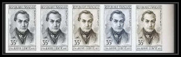 France N°1121 Auguste Comte Philosophe Ecrivain Writer Trial Color Proof Non Dentelé Imperf ** MNH Bande 5 - Color Proofs 1945-…