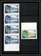 France N°1125 Rivière Sens à La Guadeloupe Bande De 4 Essai (trial Color Proof) + Non Dentelé Imperf ** MNH - 1951-1960