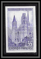 France N°1129 Cathédrale De Rouen (eglise Church) Essai Proof Non Dentelé Imperf Sans Gomme No Gum (*) 1957 - Color Proofs 1945-…