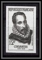 France N°1134 Miguél Cervantes Essai Proof Non Dentelé Imperf Sans Gomme No Gum (*) 1957 - Pruebas De Colores 1945-…