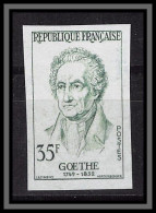 France N°1138 Johann Wolfgang Von Goethe Essai Proof Non Dentelé Imperf Sans Gomme No Gum (*) 1957 - Essais De Couleur 1945-…