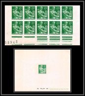 France N°1115A Moisonneuse Bloc De 10 Bord De Feuille RR Non Dentelé ** MNH (Imperf) + Epreuve De Luxe RRR - 1951-1960