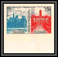 France N°1176 Jumelage Paris-Rome Hotels De Ville Non Dentelé ** MNH (Imperf) Bord De Feuille - 1951-1960