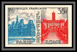 France N°1176 Jumelage Paris-Rome Hotels De Ville Non Dentelé ** MNH (Imperf) Cote Maury 40 Euros - 1951-1960