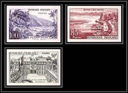 France N°1192/1194 Elysee / Evian Guadeloupe 1957 Non Dentelé ** MNH (Imperf)  - 1951-1960
