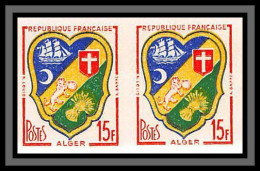 France N°1195 Blason D'Alger Algérie Armoiries Non Dentelé ** MNH (Imperf) Cote Maury 40 Euros Paire - 1951-1960