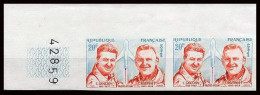 France N°1213 Pilotes Goujon Rozanoff Aviation Pa Paire Coin De Feuille Non Dentelé ** MNH (Imperf) Cote Maury 140 - 1951-1960