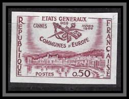 France N°1244 Etats Généraux Des Communes D'Europe Europa Essai Proof Non Dentelé Imperf Sans Gomme No Gum (*) Cote 77 - Farbtests 1945-…