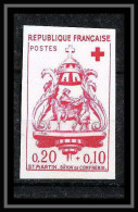 France N°1278 Croix Rouge (red Cross) 1960 Essai (trial Color Proof) Non Dentelé Imperf ** MNH - Pruebas De Colores 1945-…