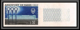 France N°1283 Aéroport De Paris-Orly Airport Cote Maury 50 Non Dentelé ** MNH (Imperf) Bord De Feuille - Airplanes