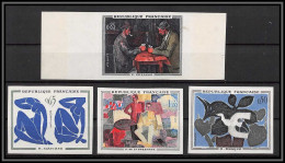 France N°1319 / 1322 Tableau (painting) Braque Matisse Cézanne La Fresnaye Cote 420 Non Dentelé ** MNH (Imperf) - Moderne