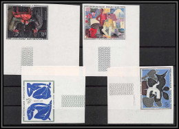 France N°1319/1322 Tableau Painting Braque Matisse Cézanne La Fresnaye Non Dentelé ** MNH Imperf COIN DE FEUILLE - 1961-1970