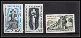 France N°1335 /1337 Résistance Mont Valérien Vercors Sein Guerre 1939/45 Non Dentelé ** MNH Imperf Cote Maury 115 Euros - 1961-1970