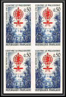 France N°1338 Eradication Du Paludisme Malaria Moustique Mosquito Bloc De 4 Non Dentelé ** MNH (Imperf) Cote 280 Euros - Enfermedades