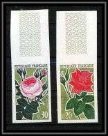 France N°1356/1357 Roses Fleurs (plants - Flowers) Non Dentelé ** MNH (Imperf) Cote 140 - 1961-1970