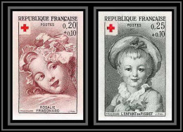 France N°1366/1367 Croix Rouge (red Cross) 1962 Non Dentelé ** MNH (Imperf) Fragonard Tableau (Painting) - Autres & Non Classés