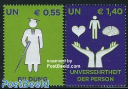 United Nations, Vienna 2008 Rights For Disabled 2v, Mint NH, Health - Disabled Persons - Handicaps