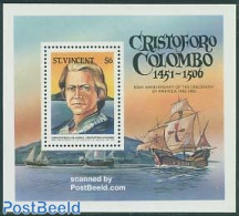 Saint Vincent 1986 Columbus S/s, Mint NH, History - Transport - Explorers - Ships And Boats - Onderzoekers