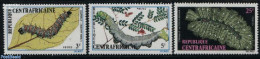 Central Africa 1973 Cocoons 3v, Mint NH, Nature - Butterflies - Insects - Centrafricaine (République)