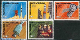 Central Africa 1976 Apollo-Soyuz 5v, Mint NH, Transport - Space Exploration - Centrafricaine (République)