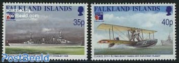 Falkland Islands 1999 Philexfrance 2v, Mint NH, Transport - Philately - Aircraft & Aviation - Ships And Boats - Airplanes