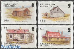 Falkland Islands 2003 Shepherds Houses 4v, Mint NH, Art - Architecture - Other & Unclassified