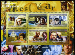 Guinea, Republic 2008 Les Cesar 6v M/s, Mint NH, Performance Art - Film - Movie Stars - Kino