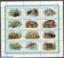 Guyana 1981 Nature Conservation 12v M/s, Mint NH, Nature - Animals (others & Mixed) - Monkeys - Guyana (1966-...)