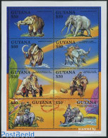 Guyana 1992 Mammoth, Elephant 8v M/s, Mint NH, Nature - Elephants - Prehistoric Animals - Vor- U. Frühgeschichte