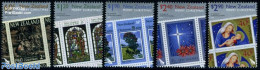 New Zealand 2010 Christmas 5v, Mint NH, Religion - Christmas - Stamps On Stamps - Art - Stained Glass And Windows - Neufs
