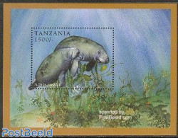 Tanzania 1998 Florida Manatee S/s, Mint NH, Nature - Animals (others & Mixed) - Sea Mammals - Tansania (1964-...)