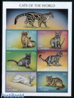 Gambia 1997 Cats 6v M/s, Mint NH, Nature - Cats - Gambie (...-1964)