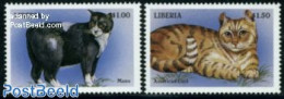 Liberia 1999 Cats 2v, Mint NH, Nature - Cats - Other & Unclassified