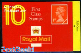 Great Britain 1990 10 First Class Stamps Booklet, Harrison, Top And Bottom Imperforated, Mint NH, Stamp Booklets - Unused Stamps