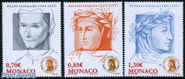 Monaco 2009 Historical Personalities 3v, Mint NH, Art - Authors - Nuevos