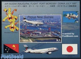 Papua New Guinea 1997 Osaka Flight S/s, Mint NH, Transport - Aircraft & Aviation - Avions