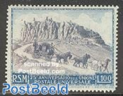 San Marino 1949 75 Years UPU 1v, Mint NH, Nature - Transport - Horses - U.P.U. - Coaches - Neufs