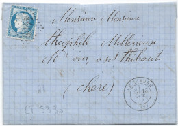 LT5990  N°60/Lettre, Oblitéré GC 4406 LE CENDRE(62), Indice 9 Du 13 Oct. 1873 - 1871-1875 Cérès