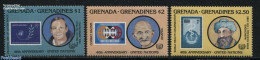 Grenada Grenadines 1985 40 Years UNO 3v, Mint NH, History - Transport - Gandhi - United Nations - Stamps On Stamps - S.. - Mahatma Gandhi