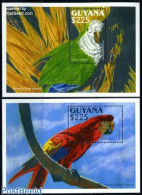 Guyana 1993 South American Parrots 2 S/s, Mint NH, Nature - Birds - Parrots - Guyana (1966-...)