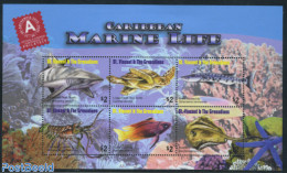 Saint Vincent 2010 Caribbean Marine Life 6v M/s, Mint NH, Nature - Fish - Turtles - Poissons