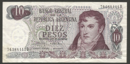 ARGENTINA - ARGENTINIEN - 10 PESOS 1973 - 76 - GENERAL MANUEL BELGRANO - UN POCO USADO - Argentinien